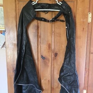Black Leather Chaps Women's